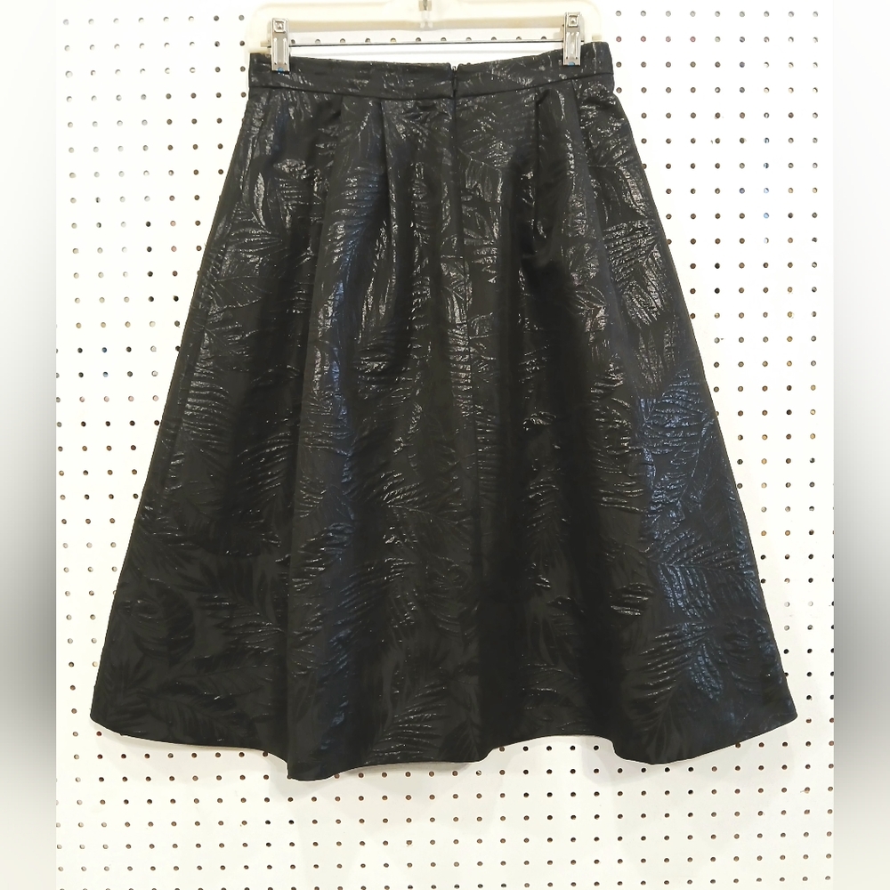 H&M Black Embossed Midi Skirt